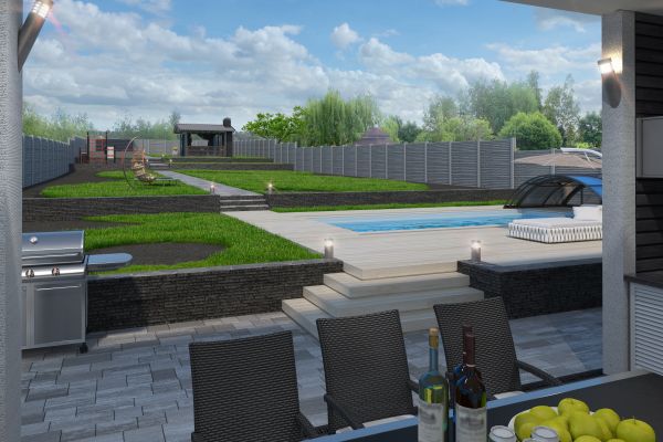 Terraced Backyard Design